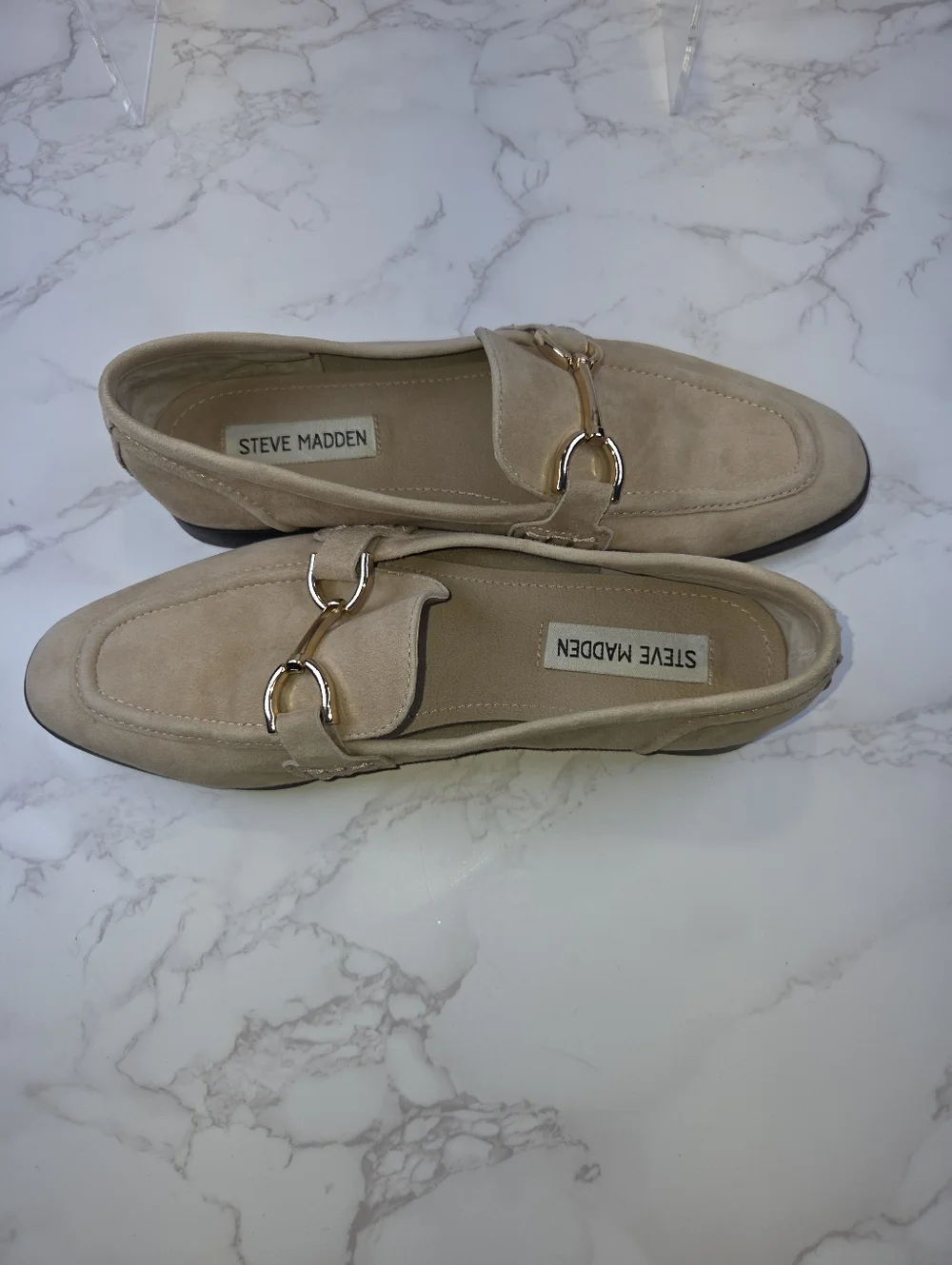 Steve Madden Beige Suede Horsebit Loafers(B9) - Picture 6 of 7